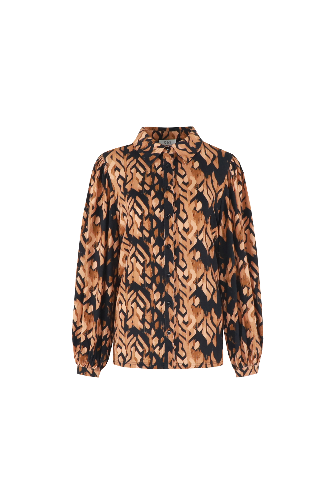 C&S Lea blouse w5 - Cognac/Black, L