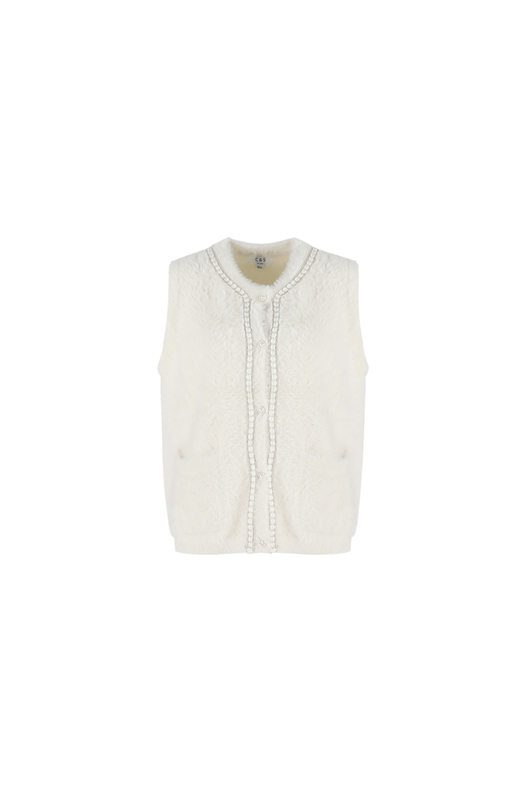 C&S Vicky gilet w5 - Wool White, XL/XXL