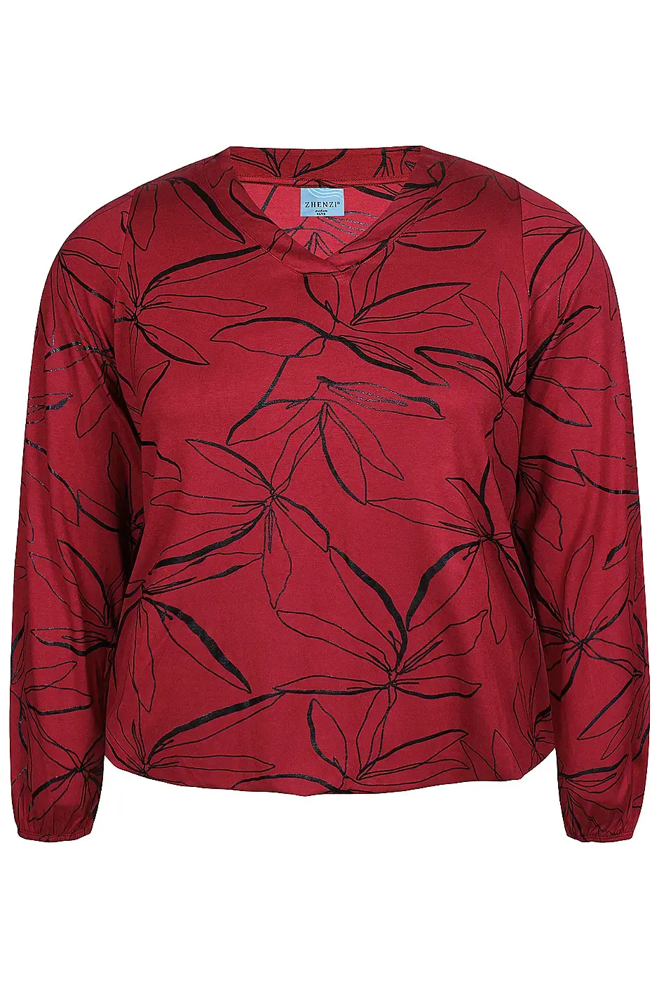 Zhenzi Sylva 1105-Blouse L/S xl w5 - Burgundy red, L=50/52