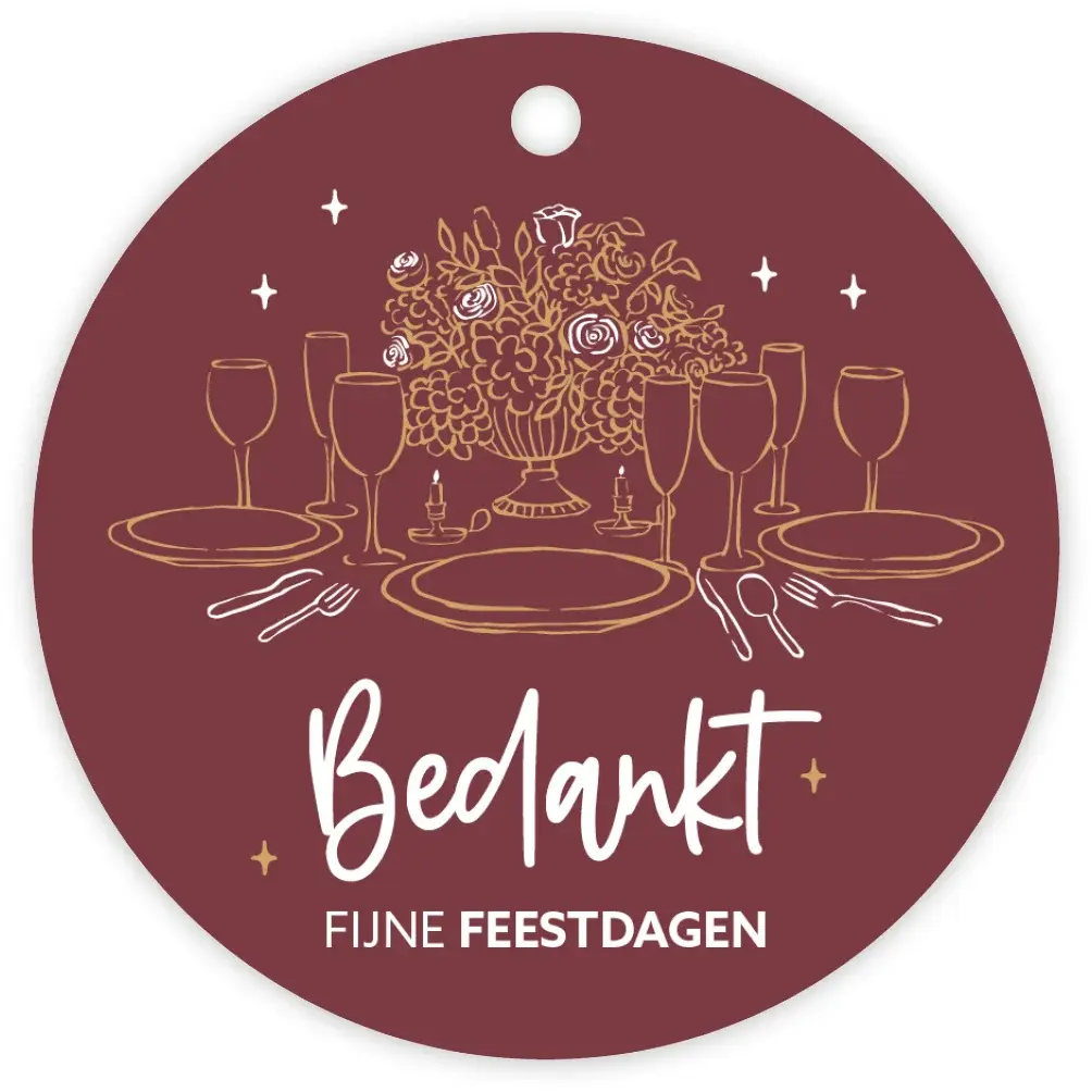 Kadolabel. Bedankt fijne feestdagen