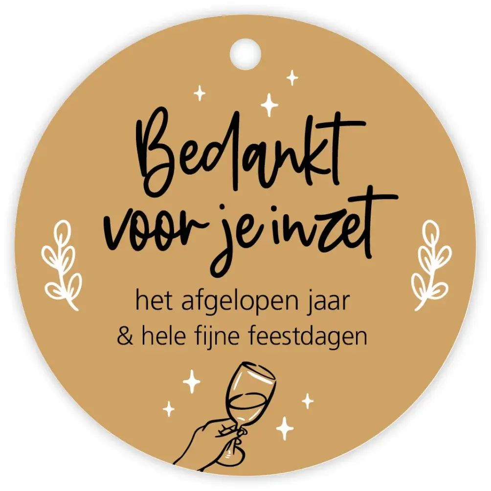 Kadolabel. Bedankt voor je inzet