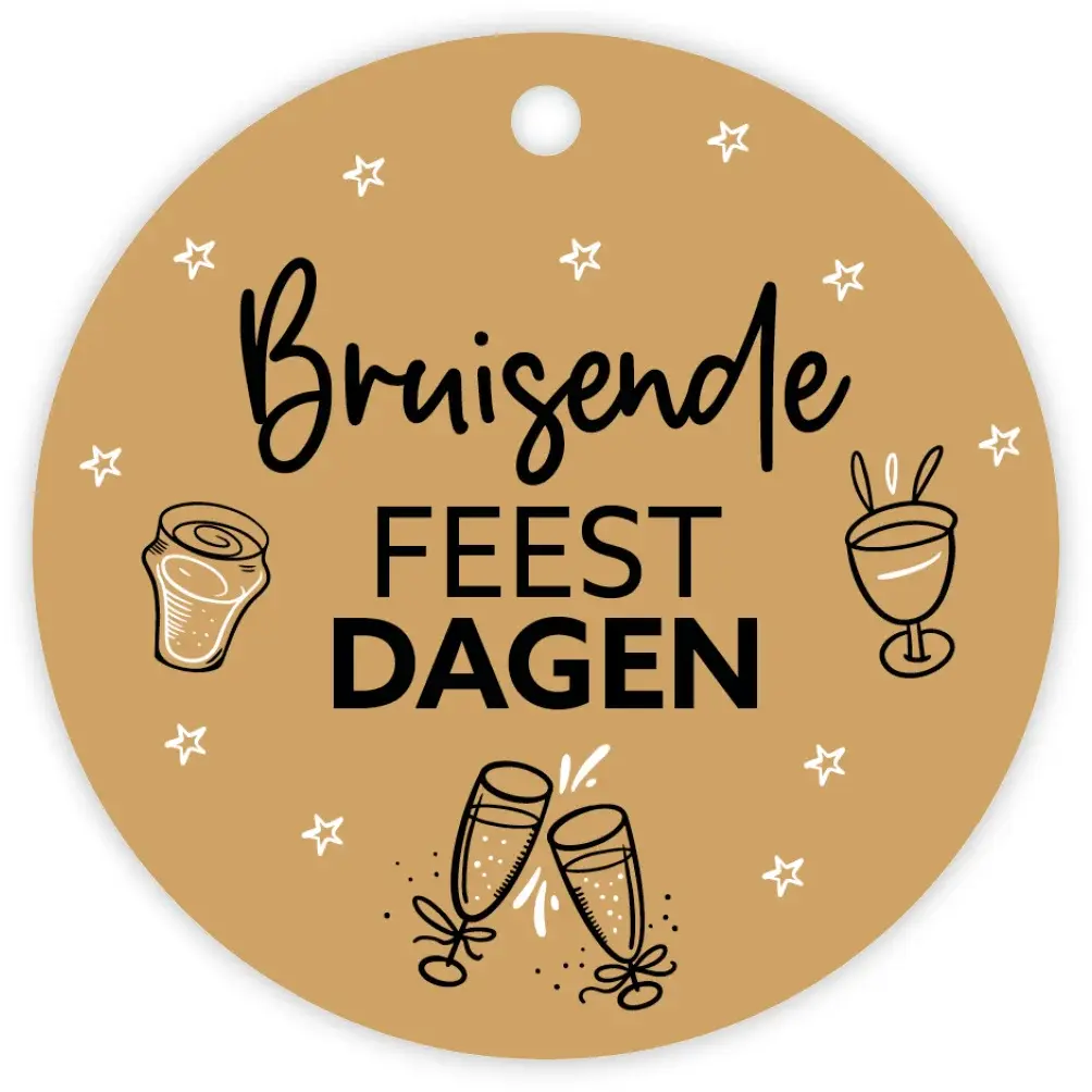 Kadolabel. Bruisende feestdagen