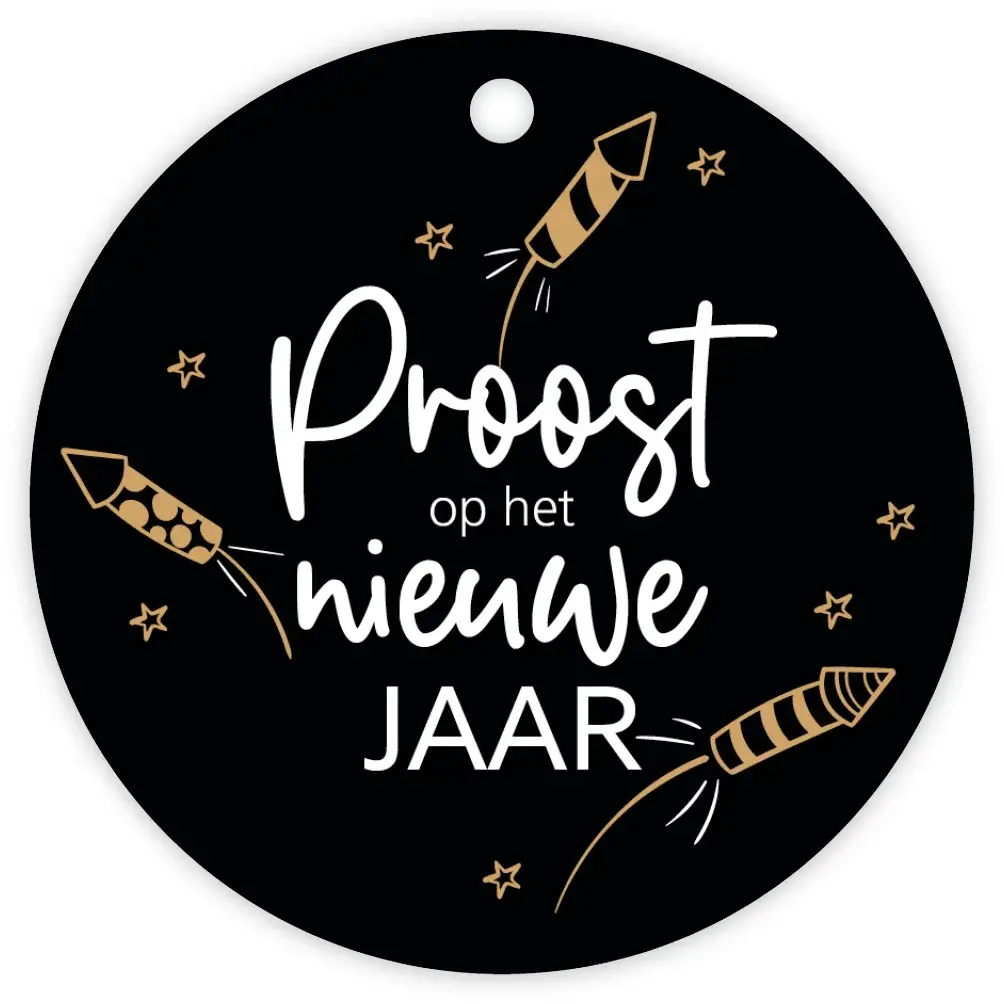 Kadolabel. Proost op het nieuwe jaar