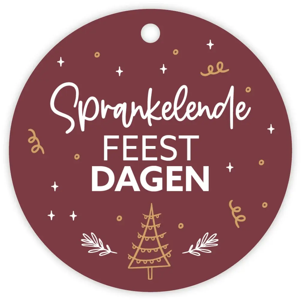 Kadolabel. Sprankelende feestdagen