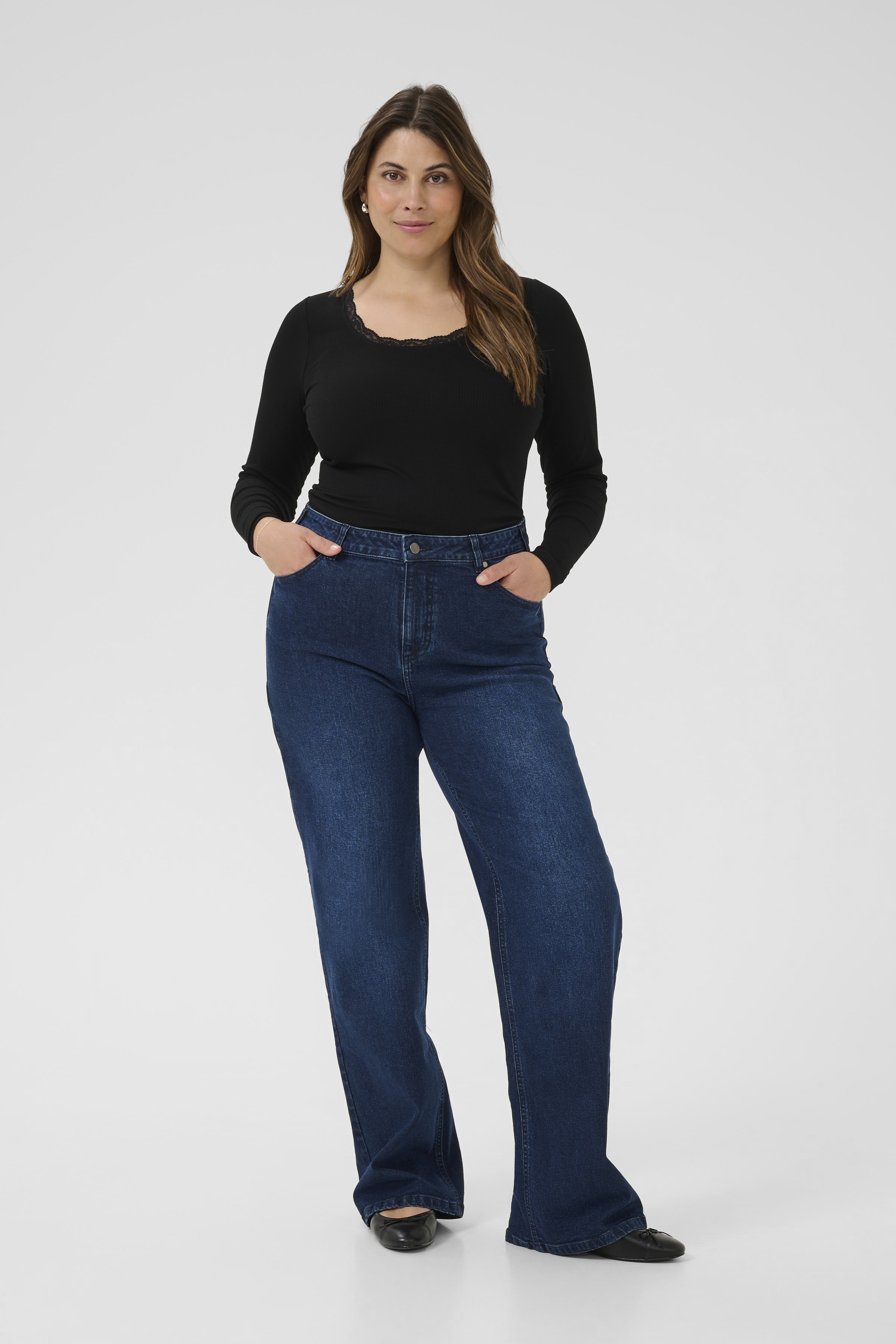 KCflora Flared Long Jeans s6 - Dark Blue Denim, 44