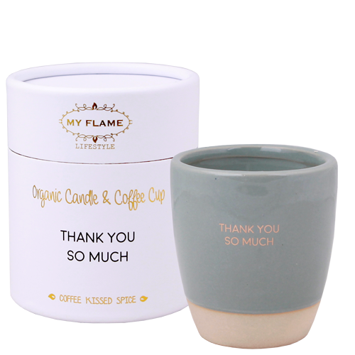 SOJAKAARS IN KOFFIEKOP - THANK YOU SO MUCH - COFFEE KISSED SPICE