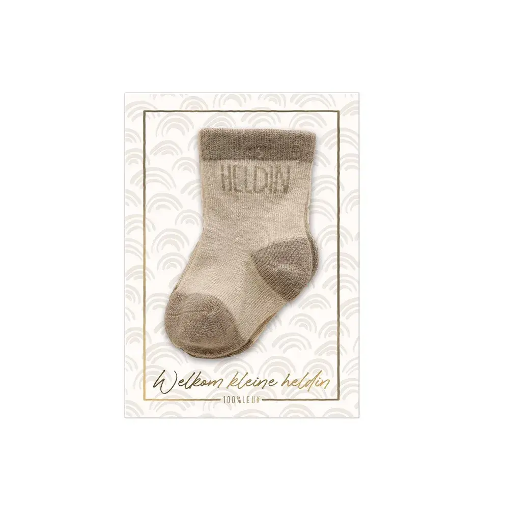 Babysokje – op kaart – Heldin – Boog print