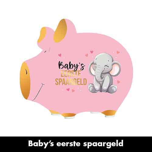 Spaarpot Baby eerste spaargeld roze