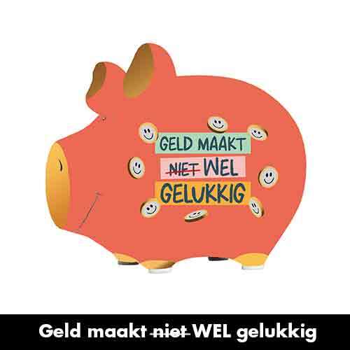 Spaarpot Geld maakt niet/wel Gelukkig