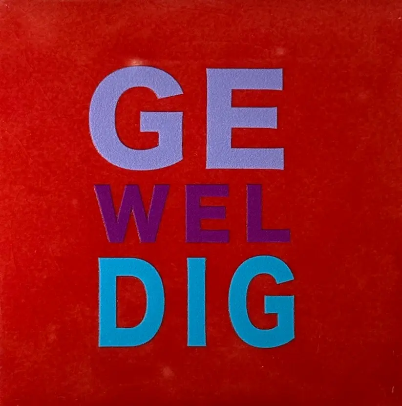 Tegeltje geweldig' rood/lila(paars-felblauw)
