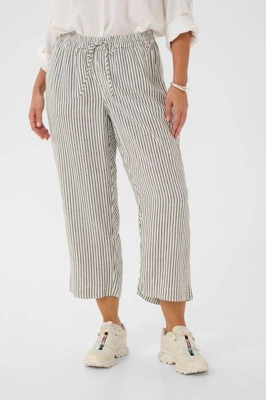 KCmille Cropped Pants s6 - Chalk/Black Stripe, 44
