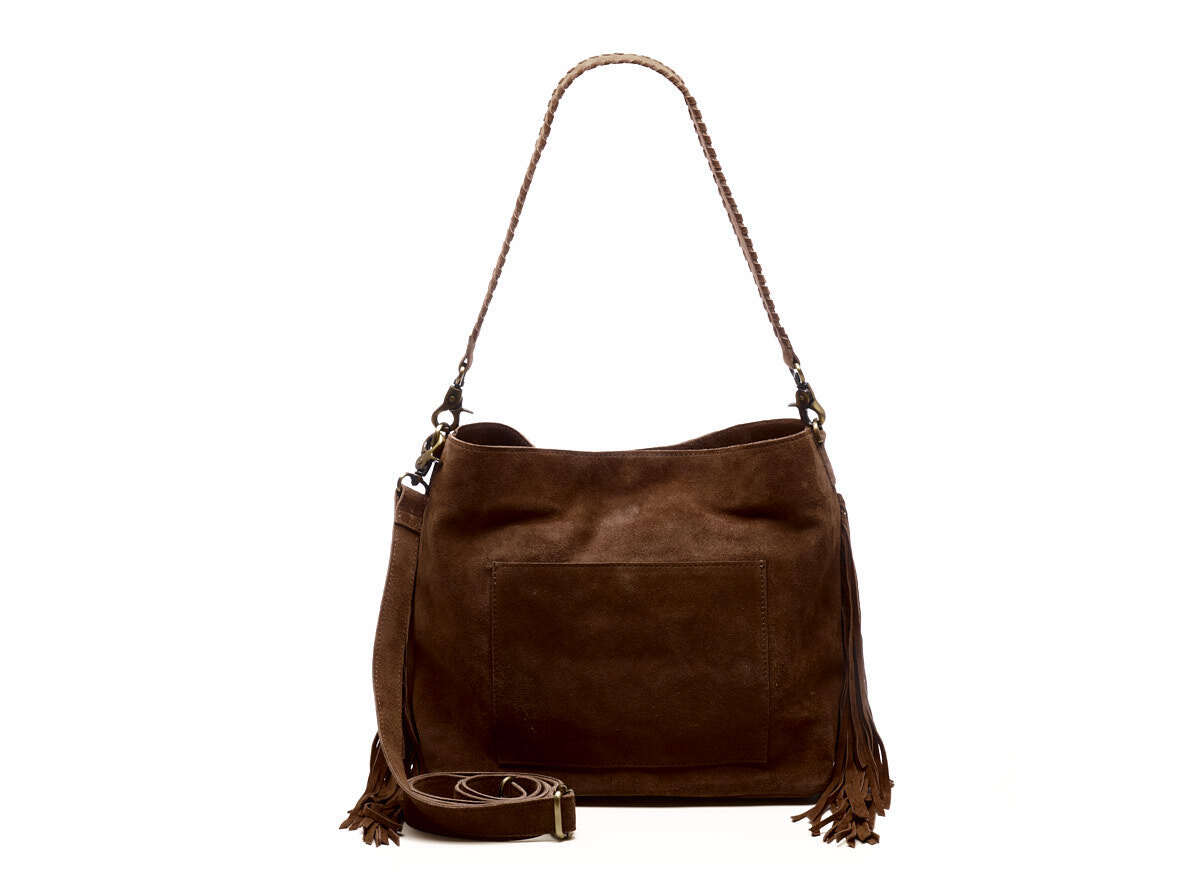 Chabo Suede Stormy Fringes Big Shoulderbag cacao
