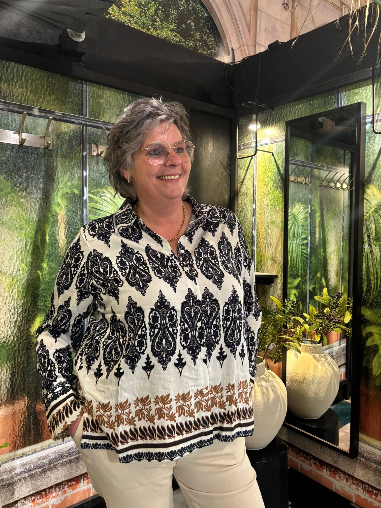 CARHAVANA LIFE L/S SHIRT AOP z6 - Cloud Dancer ETHNIC, 50