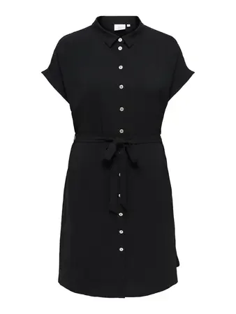 CARMETTA LIFE SS V-NCK SH DRESS WVN NOOS - Black, 52
