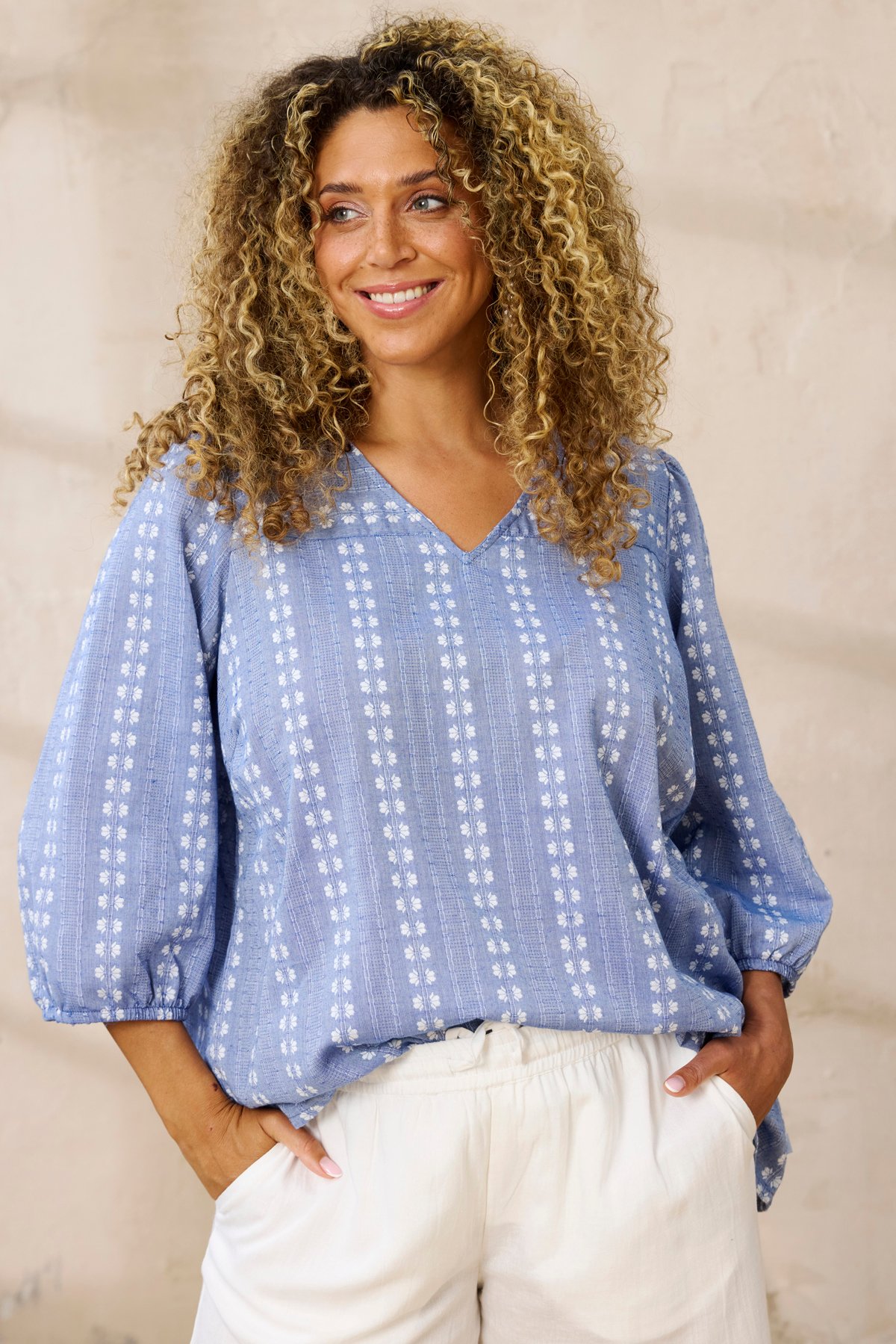 Zhenzi Zh-Haley 1321-Blouse S/S s6 - Navy, M