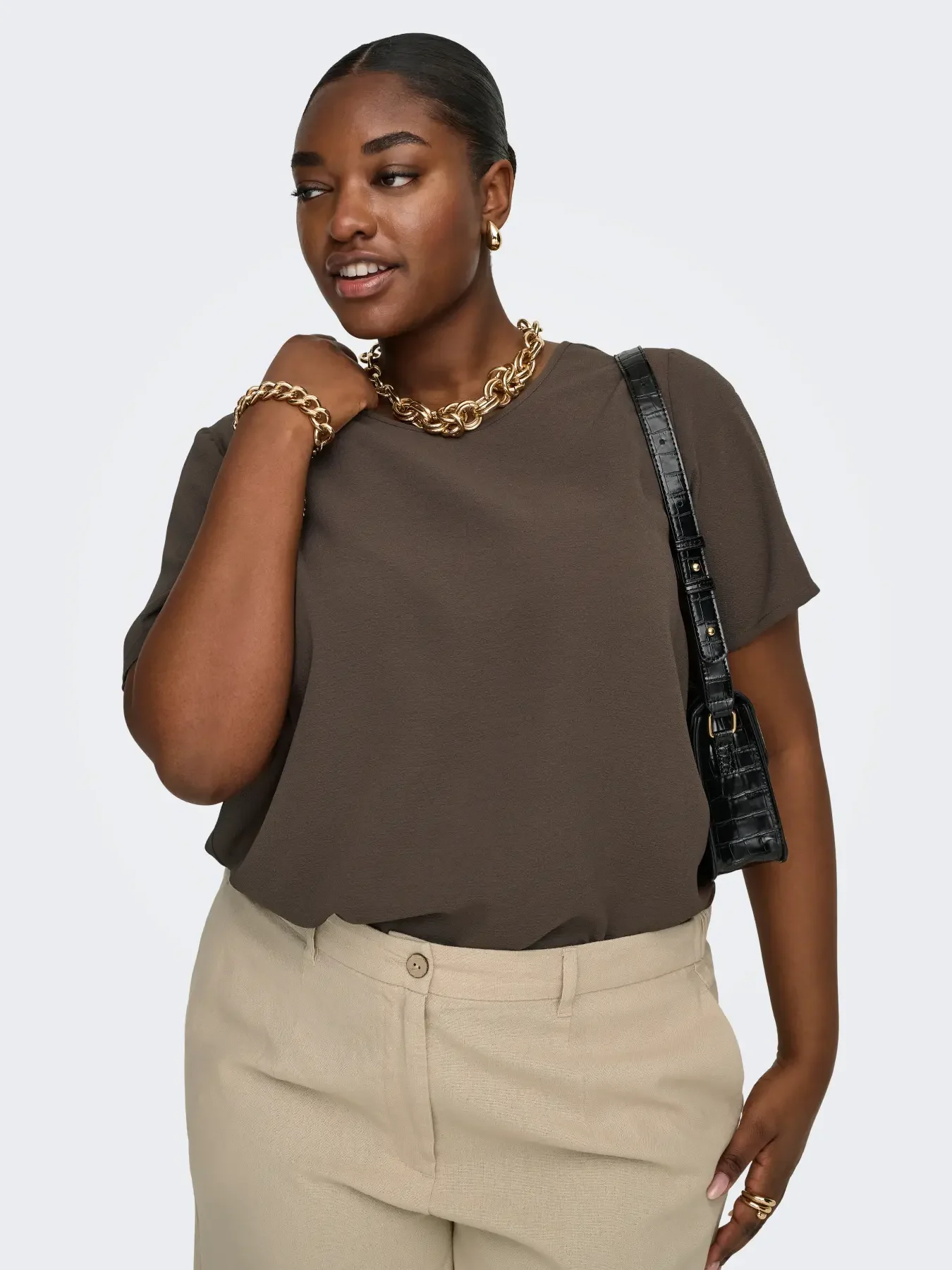 CARVICA S/S TOP WVN NOOS