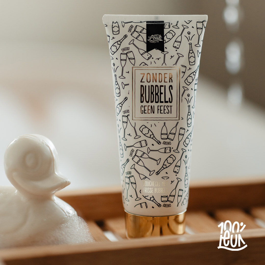 100% leuk Douchegel - Zonder bubbels geen feestje