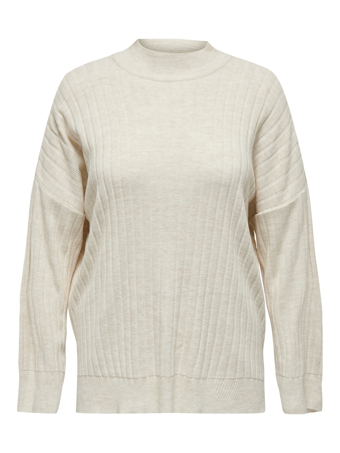 only ck fa23 CARNEW TESSA LS LOOSE HIGH NECK KNT - Pumice Stone Melange, S-42/44