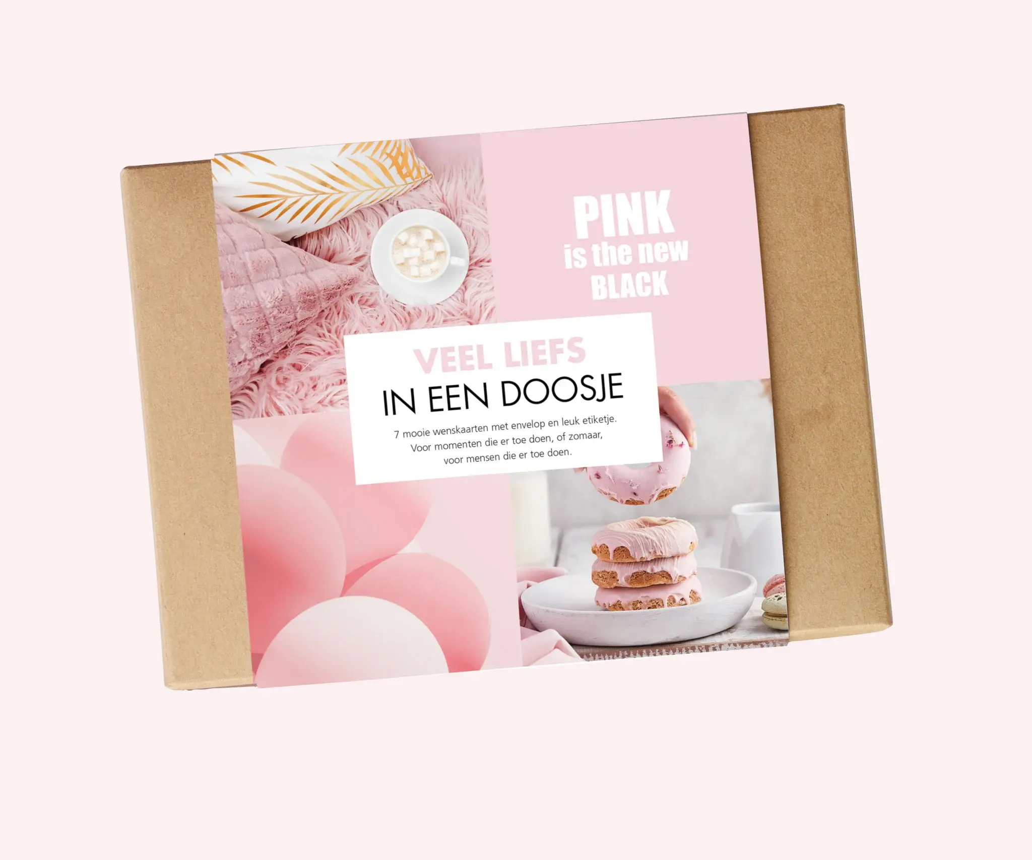 Veel liefs in een doosje pink wenskaarten pink