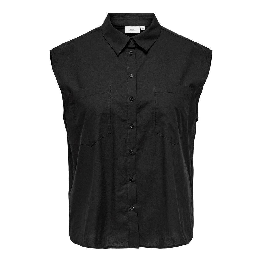 Only ck CARCAROLYN S/L BOXY SHIRT WVN - Black, 46