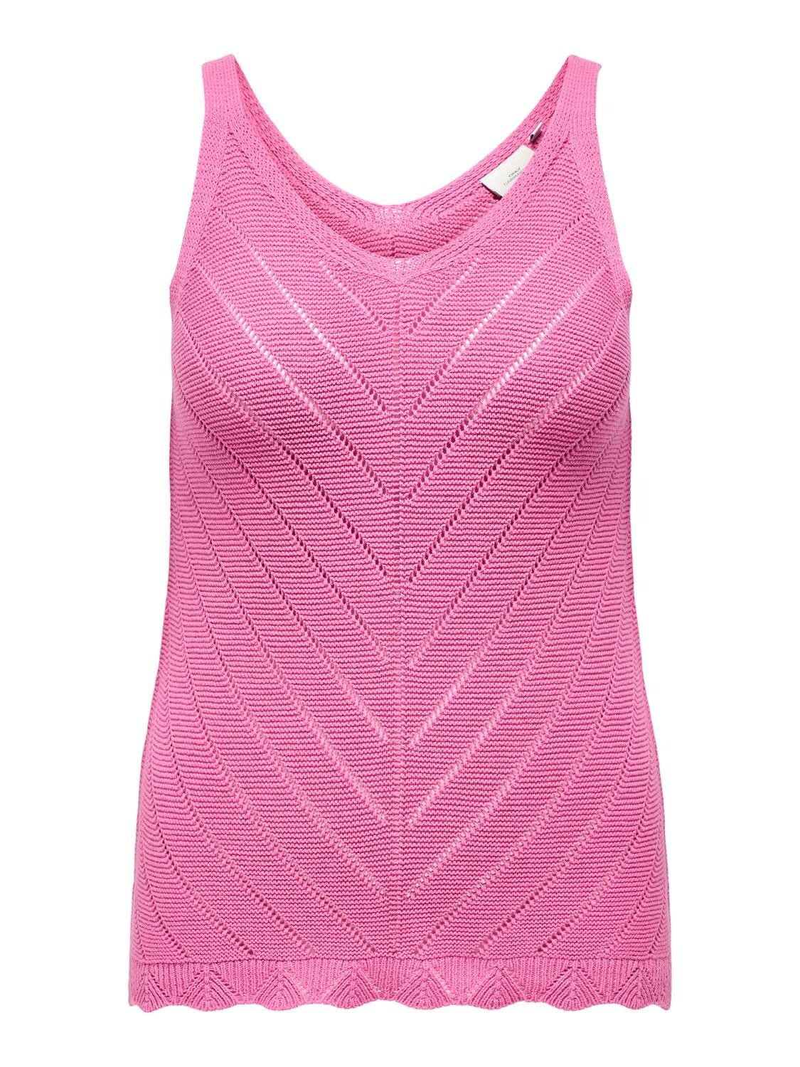 sale Only ck z4 CARROSELIA SL STRUCTURE V-NECK TOP KNT - Strawberry Moon, S-42/44