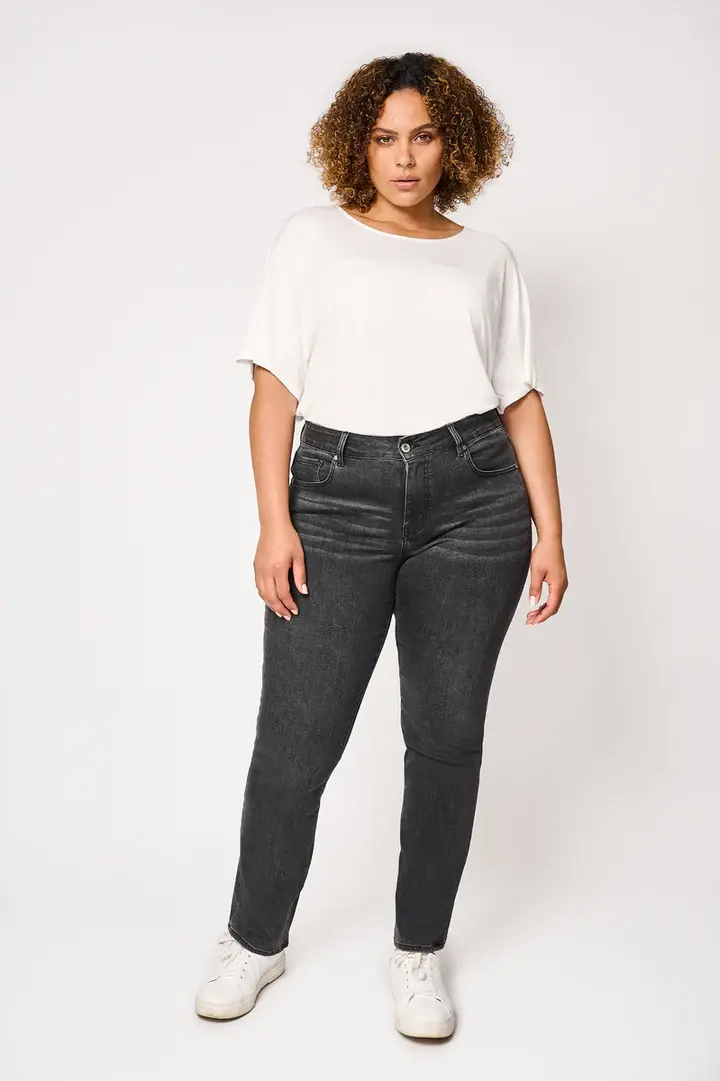 Exxcellent 00 Katie straight leg jeans antraciet - Antraciet, 44