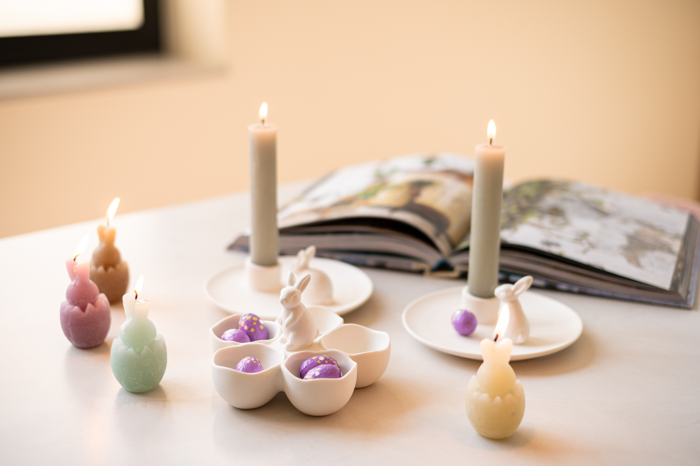 Deco Kaars Bunny Egg zand