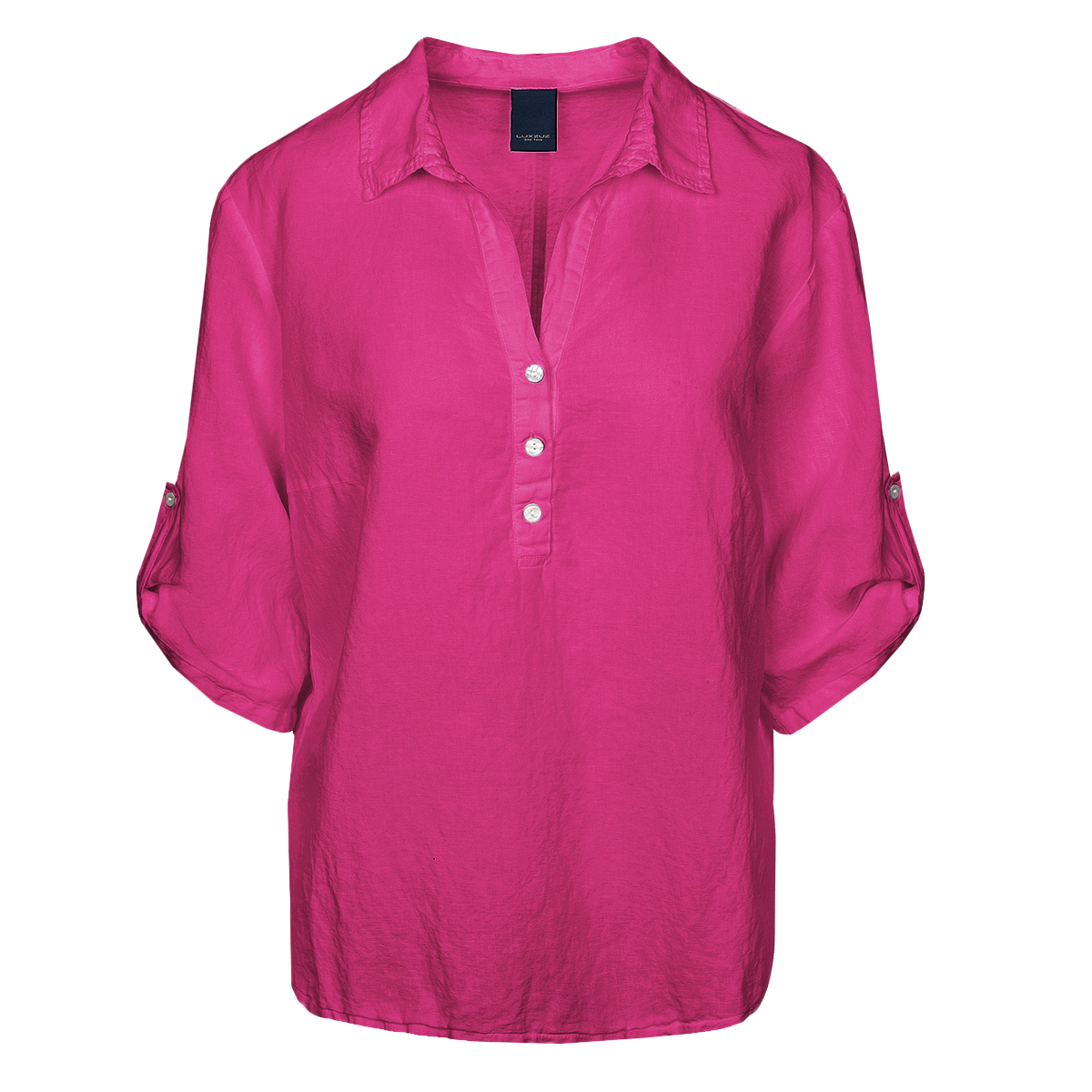 Luxzuz linnen z4 Siwaia Blouse raspberry rose - 324 Raspberry Rose, L