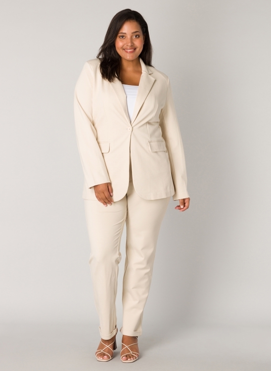 Base level curvy BlazerYacey Light  beige - Light Beige, 4(54/56)