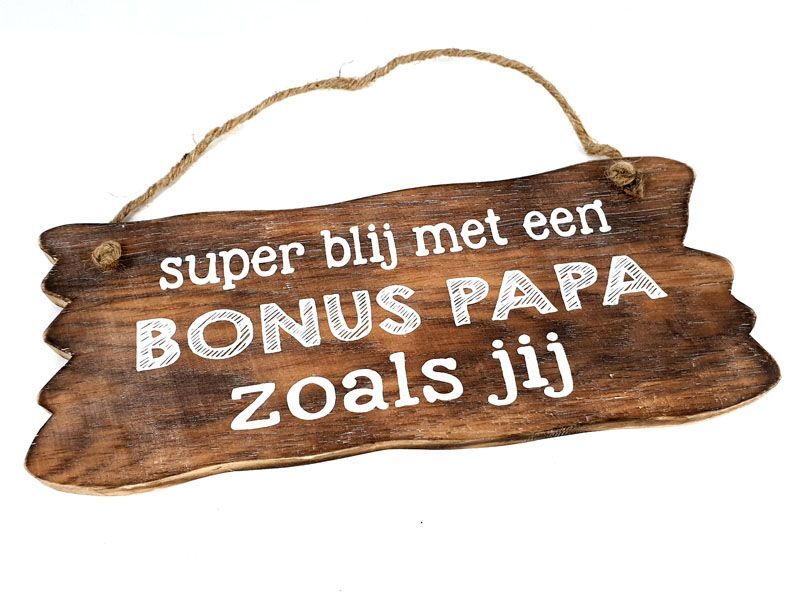 Woodart bordje hangend 12x30cm bonus papa natural