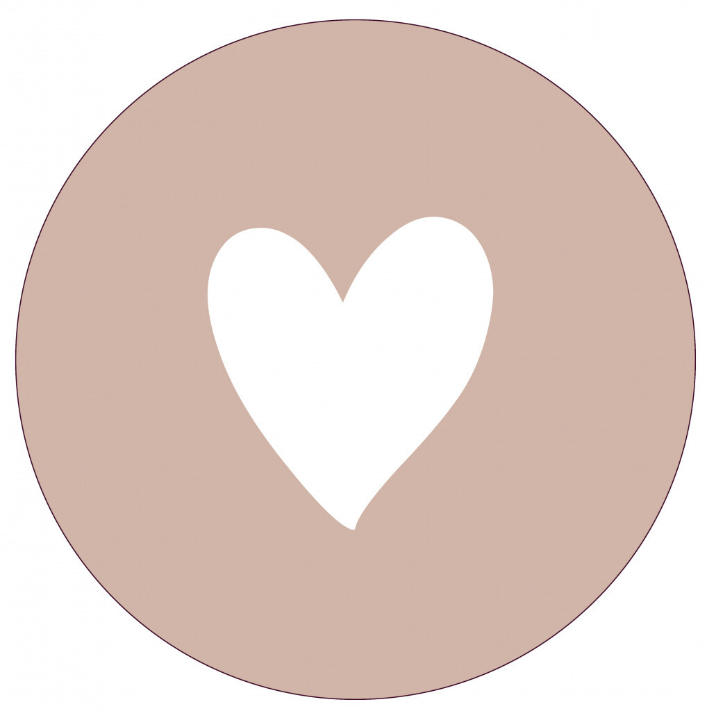 Muurcirkel hart oudrose  30 cm