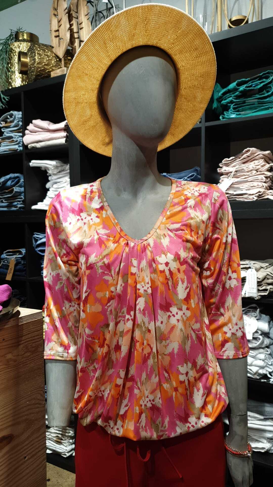 Iz Naiz top  orange flower 3418