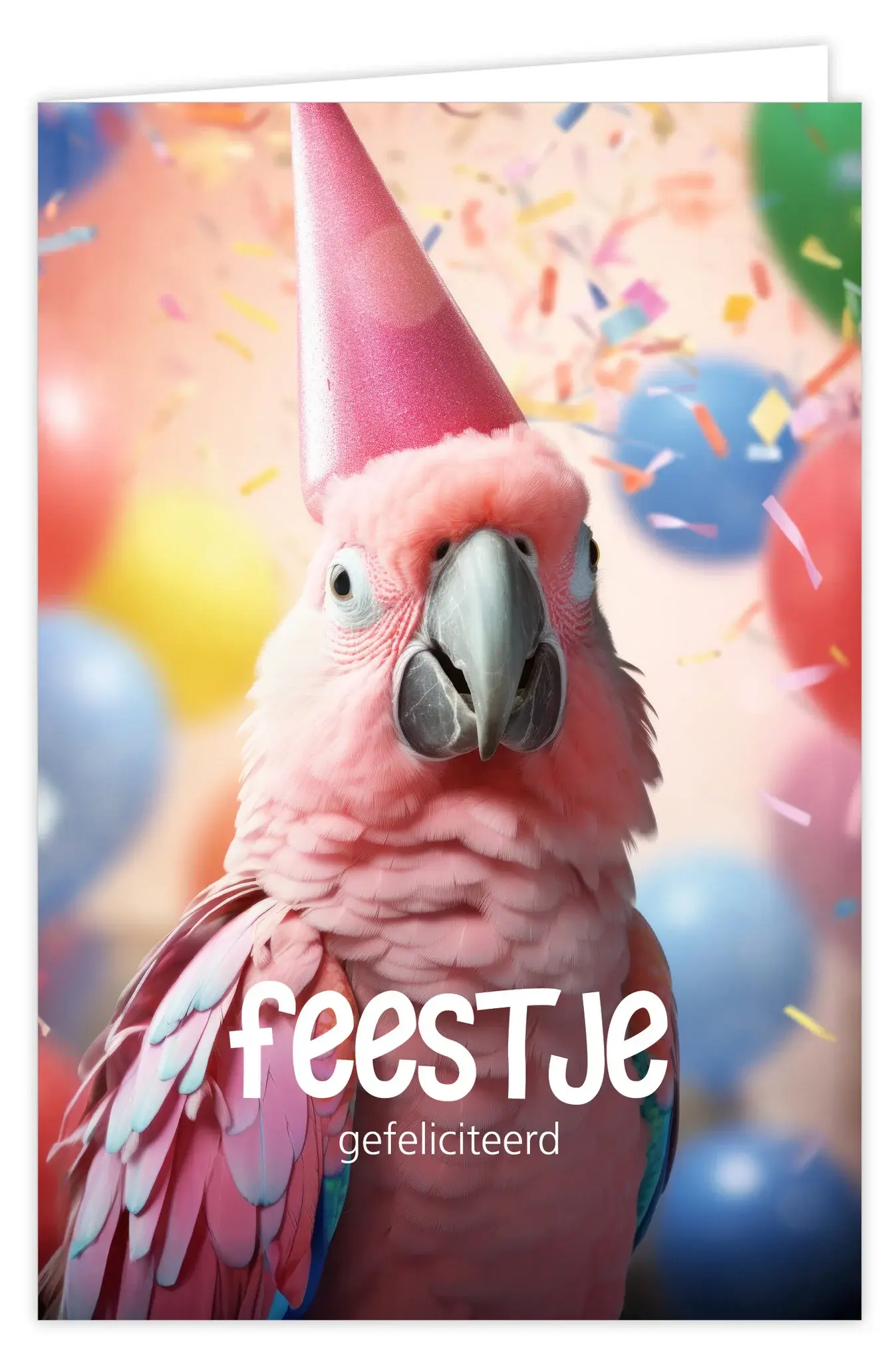 Wenskaart Feestje Gefeliciteerd