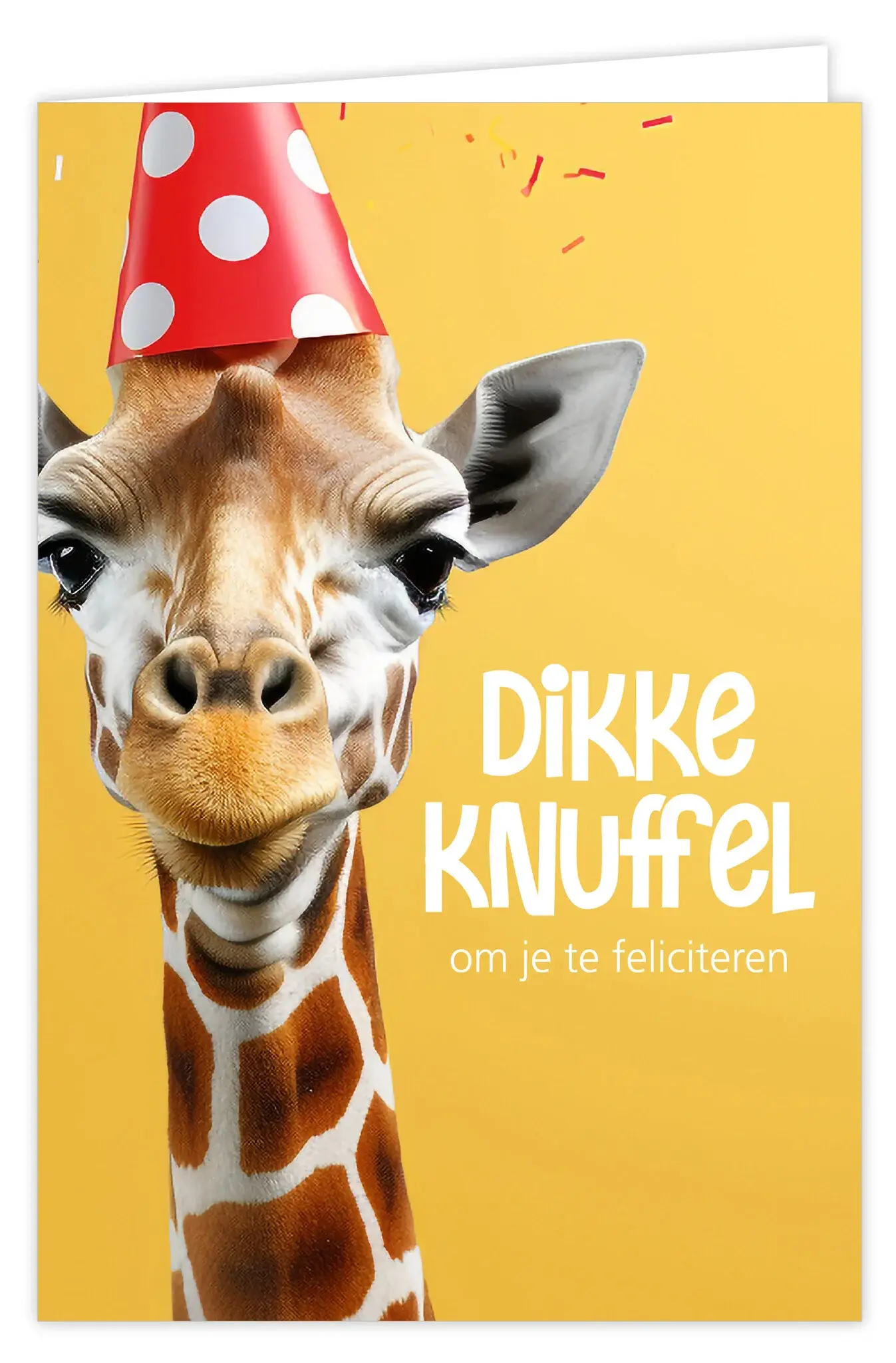 Wenskaart dikke knuffel om je te feliciteren