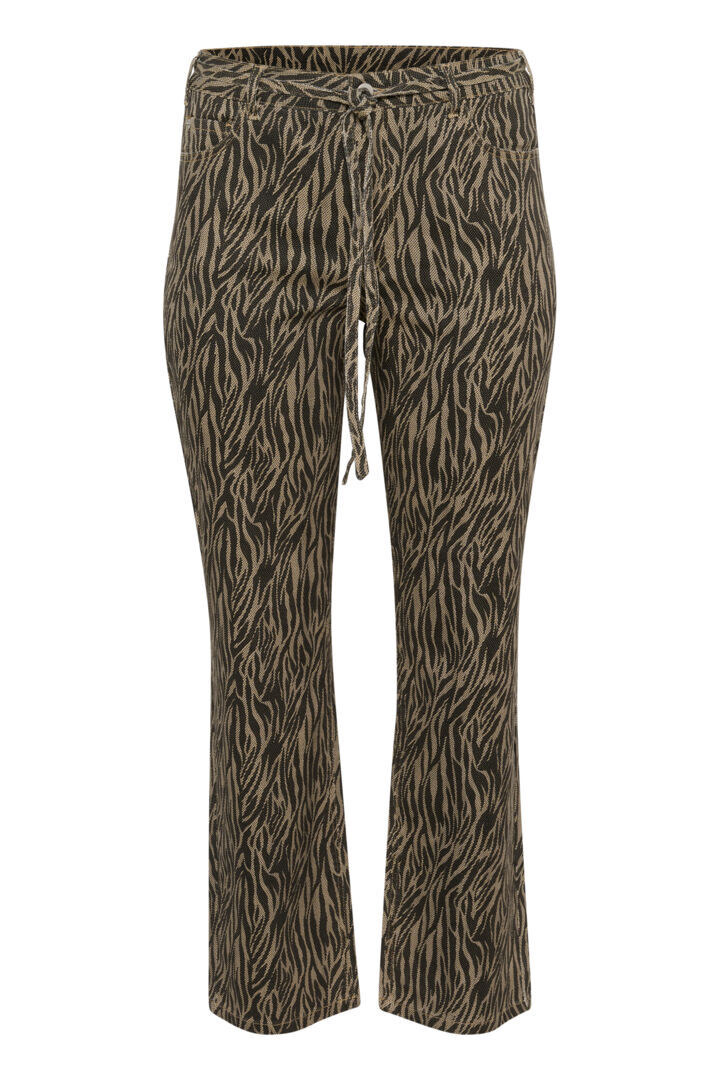 Sale kaffe curve KCleonoma Straight Jeans f5 - Feather Gray / Black Animal, 52