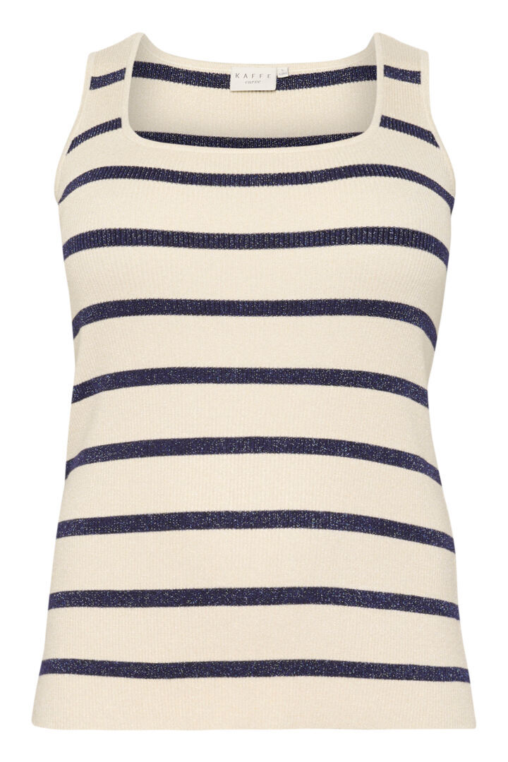 Kaffe curve KCmorina Knit Top z5 - Silver white/ Blue stripe, S=42/44