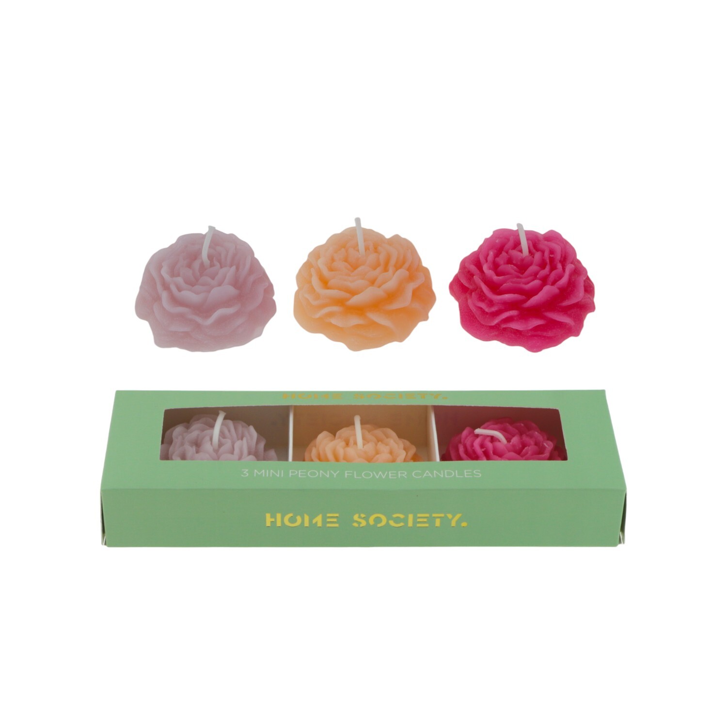 Deco Kaars Peony S Set 3