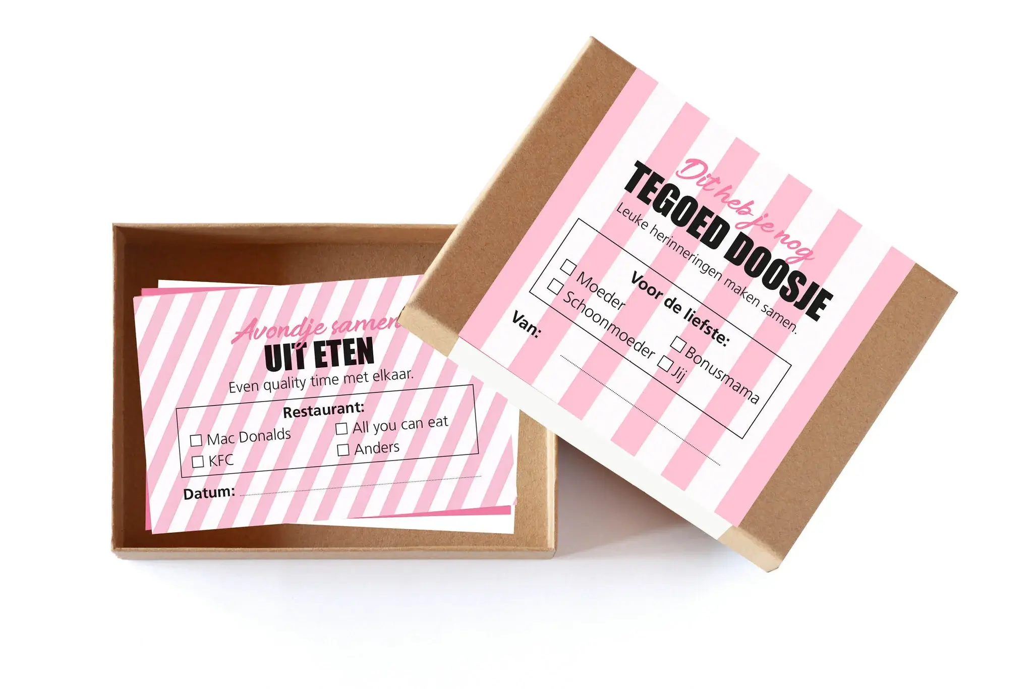 Tegoeddoosje leuke herinneringen maken