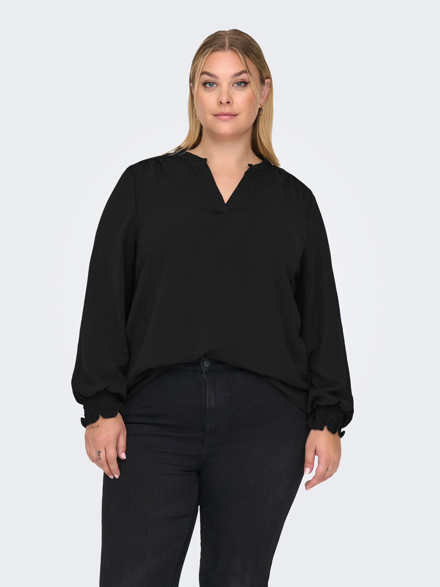 only ck 00 CARMETTA LIFE V-NECK TOP WVN NOOS