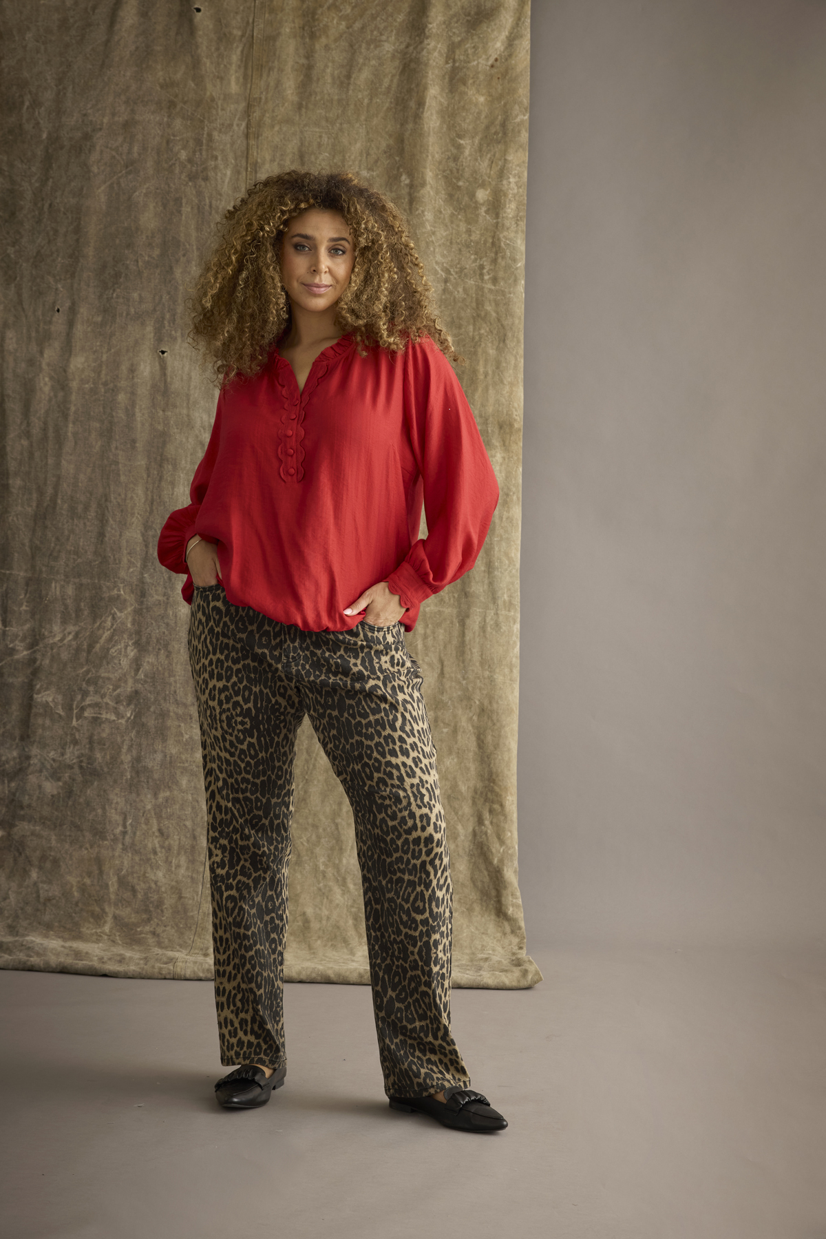 Zhenzi Zh-Orra 934-Blouse L/S pf5 - Tango red, M