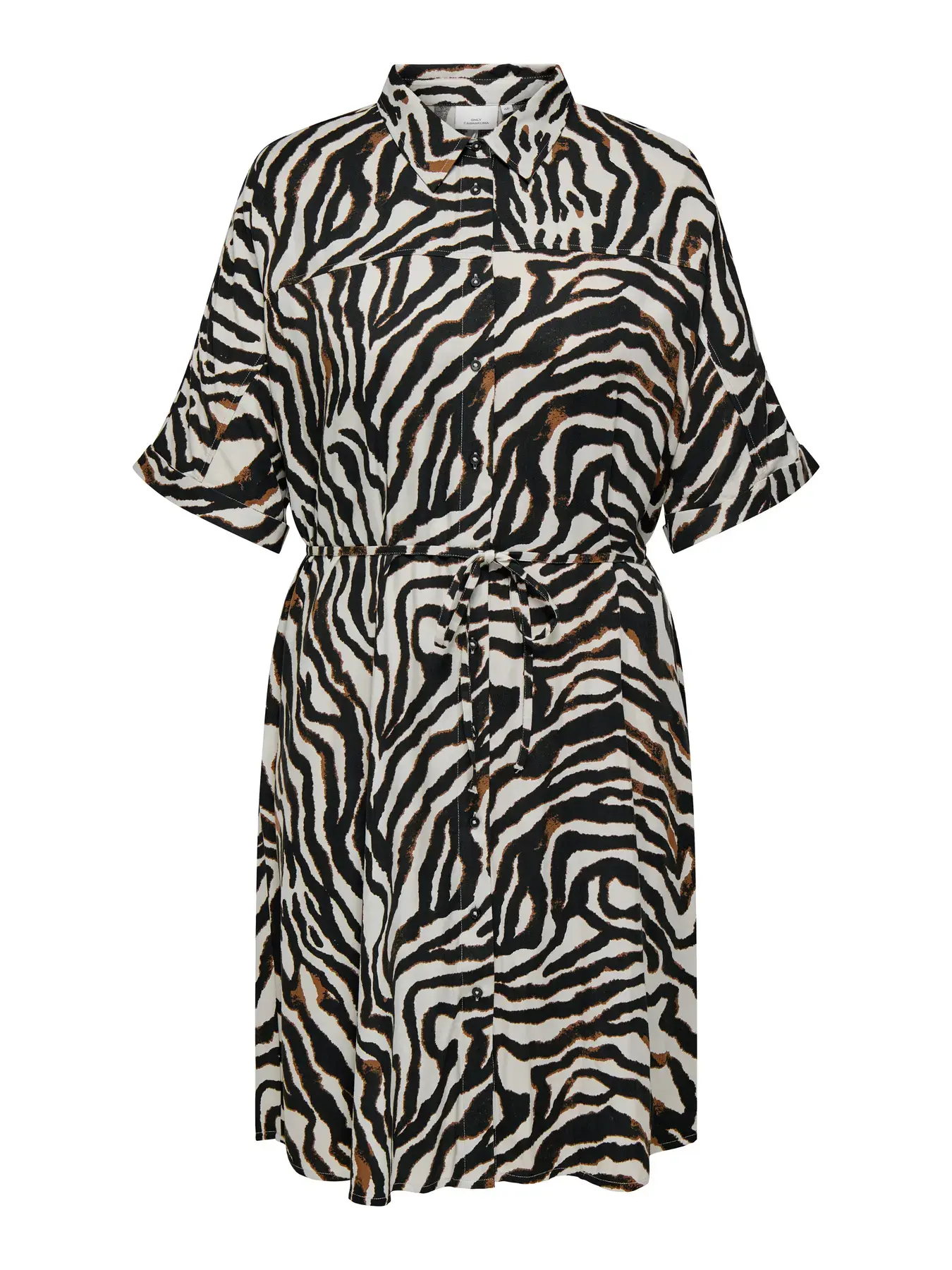 Only ck CARBERTE LIFE 2/4 BLK SHIRT DRESS AOP f5 - Pumice Stone UPSCALED ZEBRA, 44
