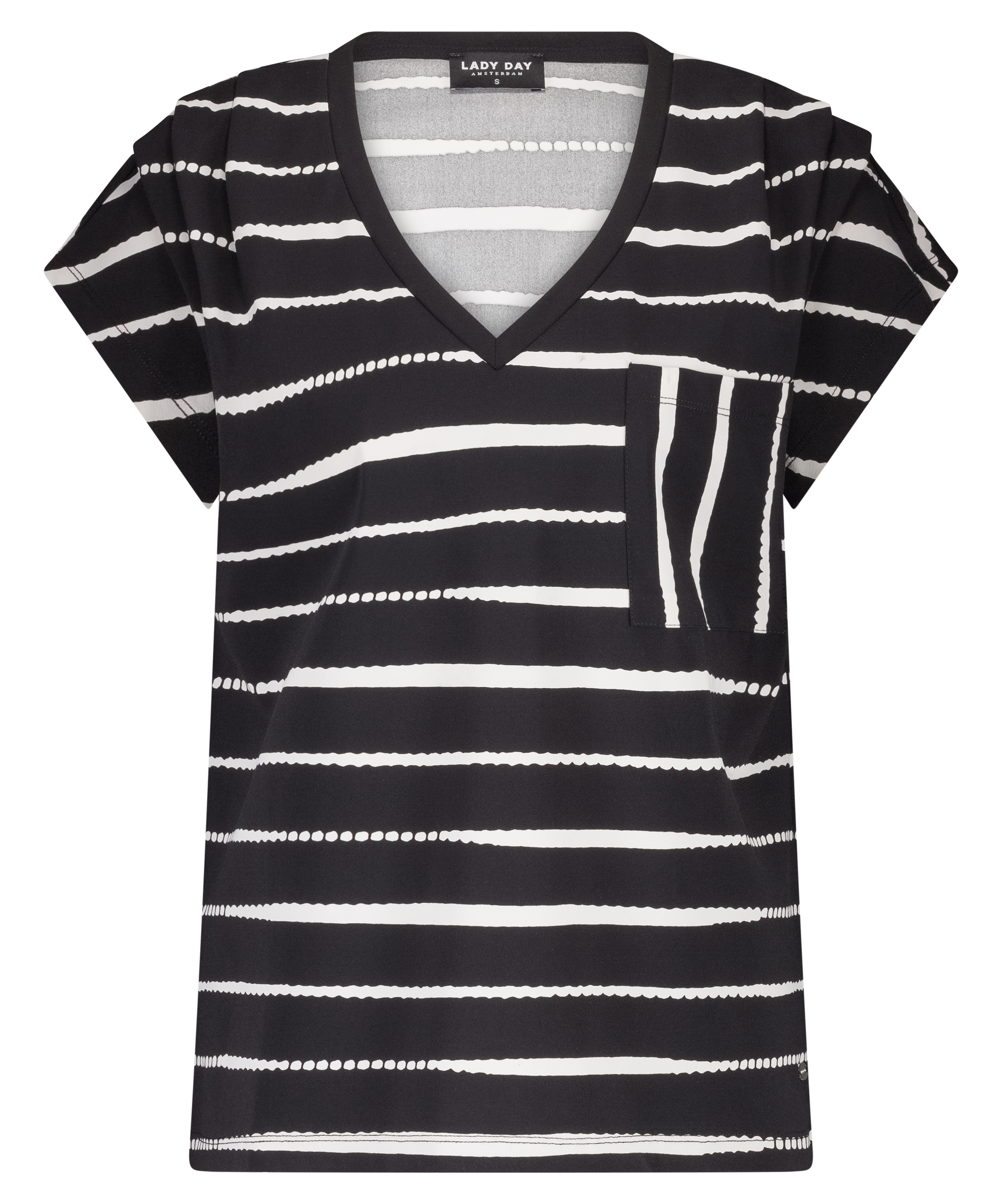 sale Lady day top Kat painted stripe z5 - Painted Stripe Black, L
