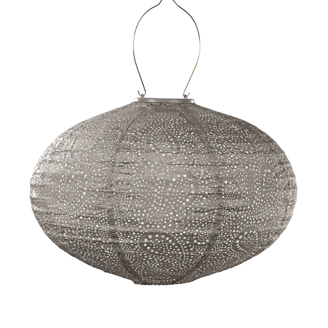 Lumiz Solar Lampion Paisley Ovaal - 40 cm - Taupe