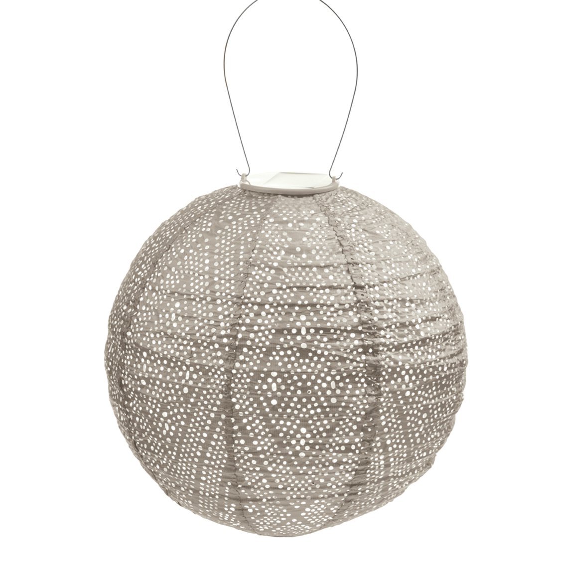 Lumiz Solar Lampion Ikat Rond - 30 cm - Licht Taupe