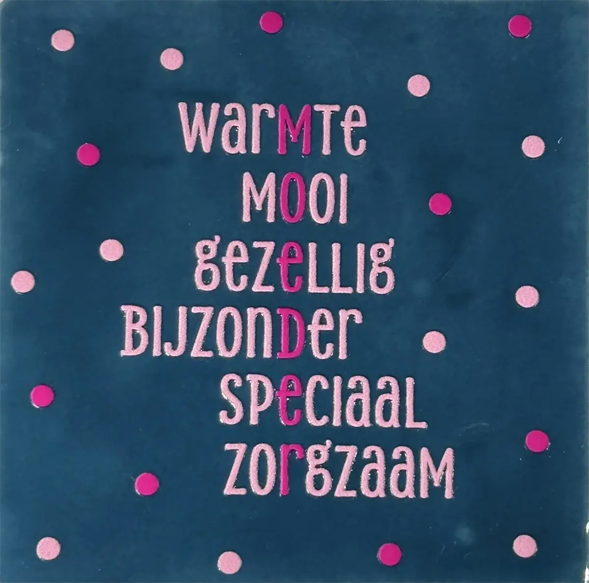Tegeltje moeder donkerblauw/roze (babyroze)