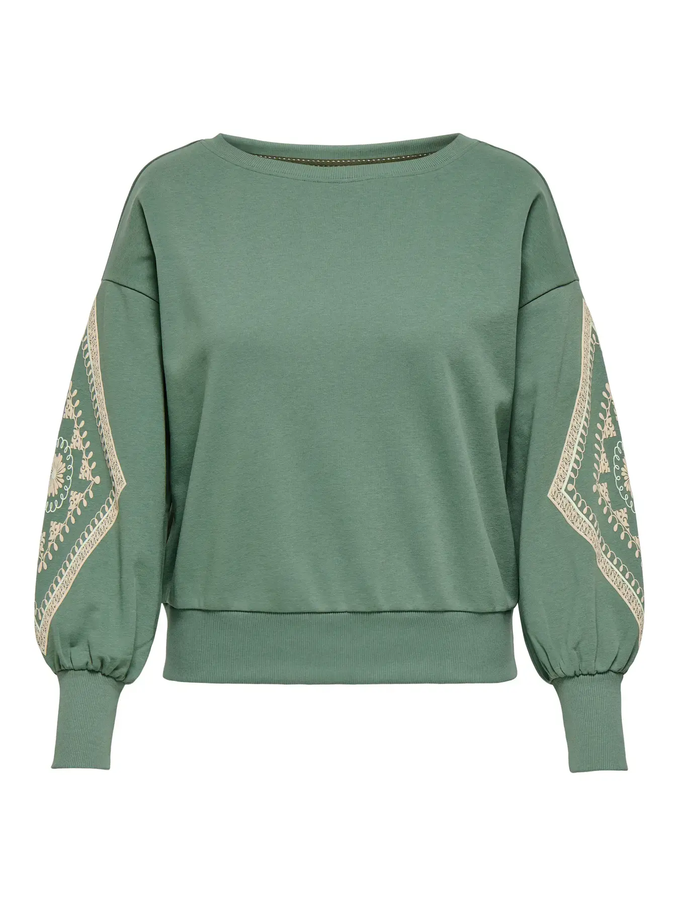 Only ck CARDEBORAH LIFE L/S BOATNECK SWEAT JRS s6#8 - Laurel Wreath W. Oatmeal puff print, L-50/52