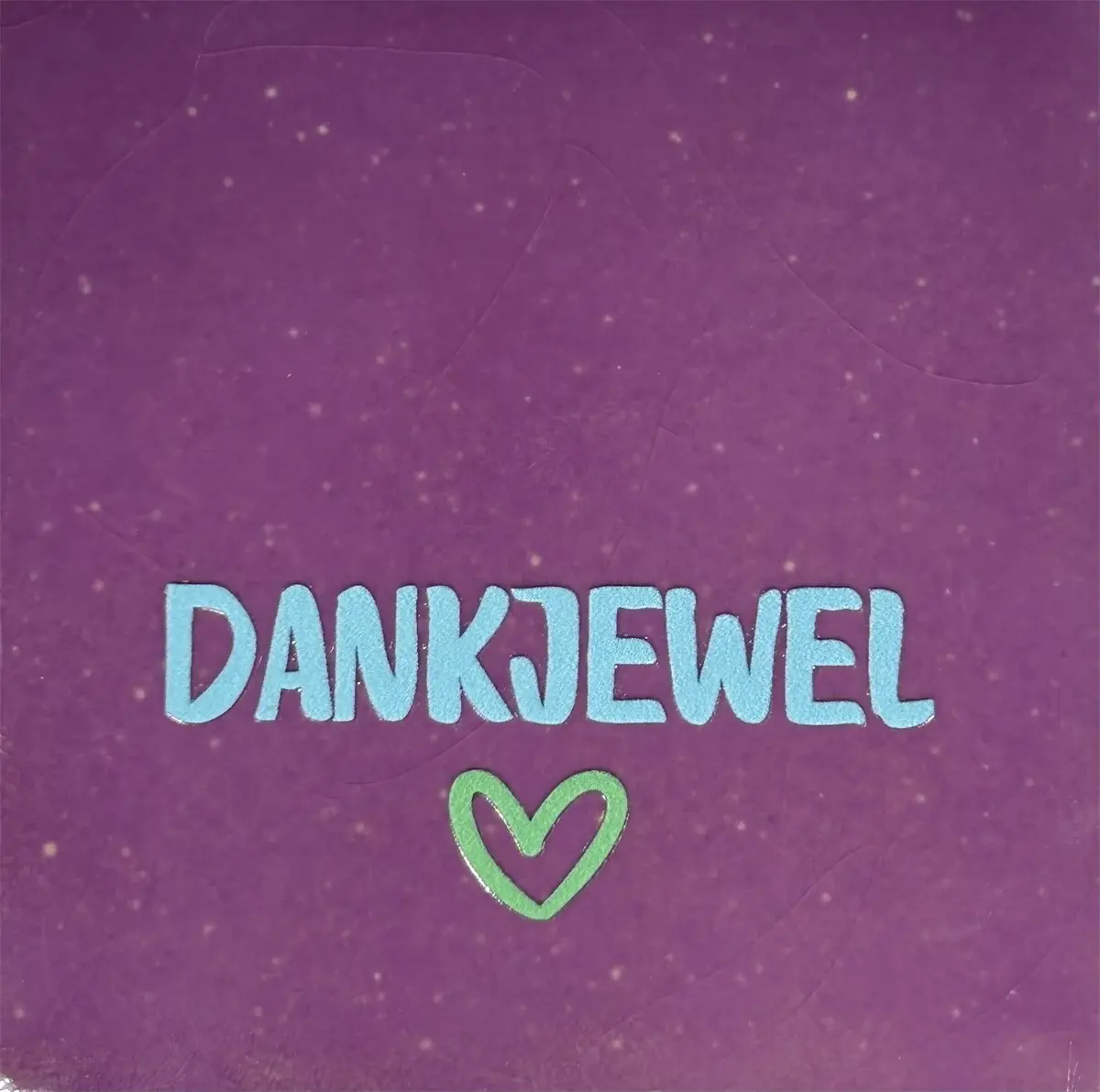 Tegeltje Dankjewel nieuw lila/warmblauw