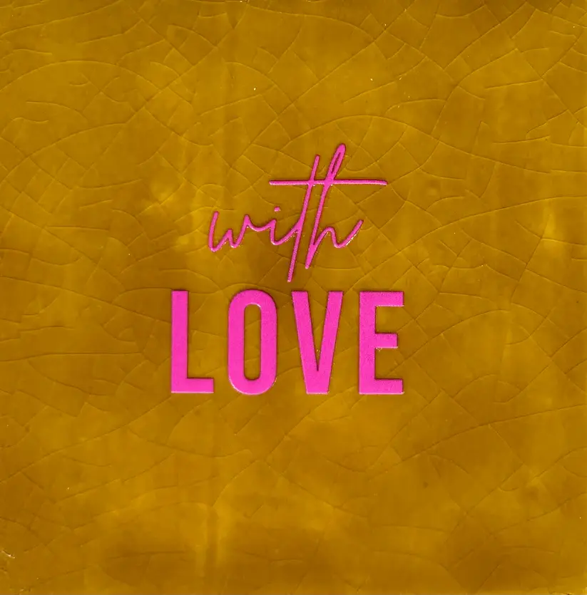 Tegeltje With Love oker