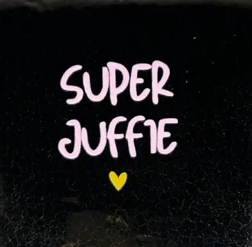 Tegeltje superjuffie (grof) goud/warmroze