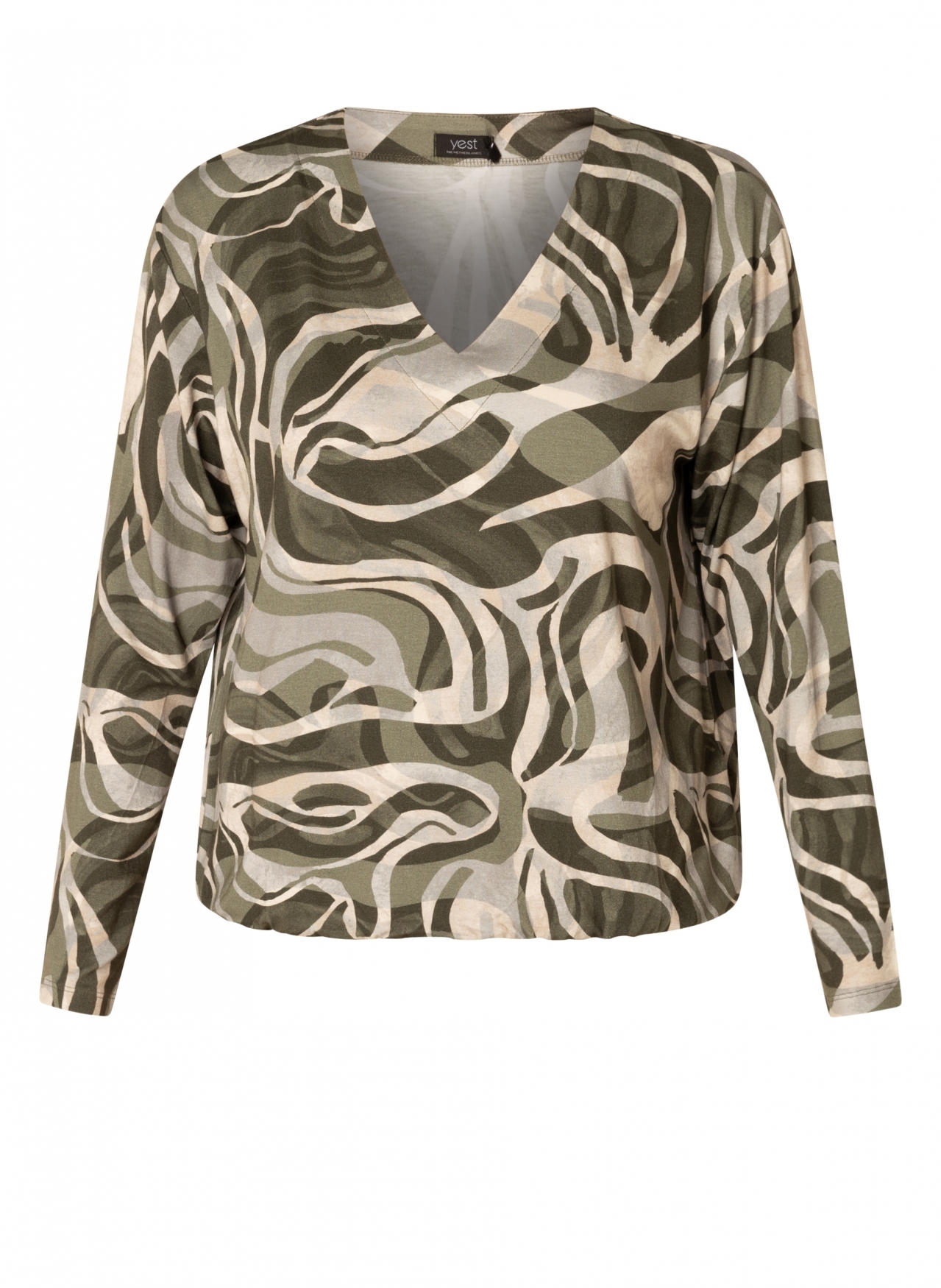 Yest top Corinne f5 - Army Green/Multi-Col, 46